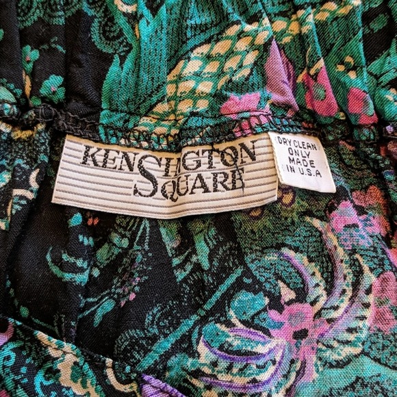 Vintage Kensington Square Floral Pleated Below the Knee A Line Skirt L - Picture 3 of 8